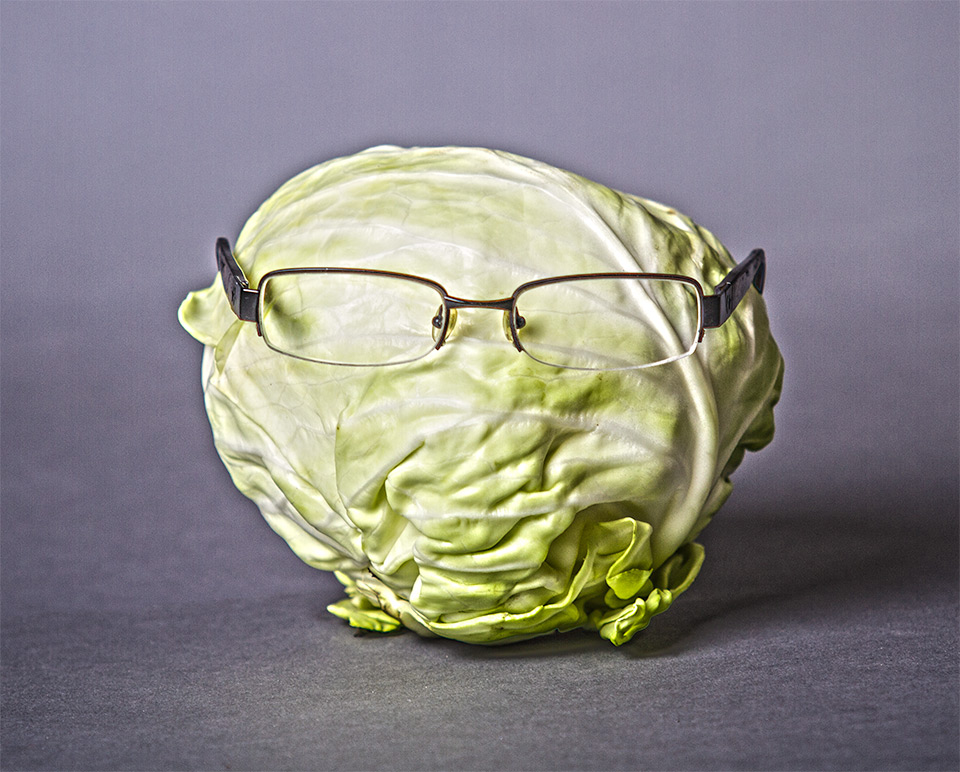 Fermented Cabbage Head with Glasses